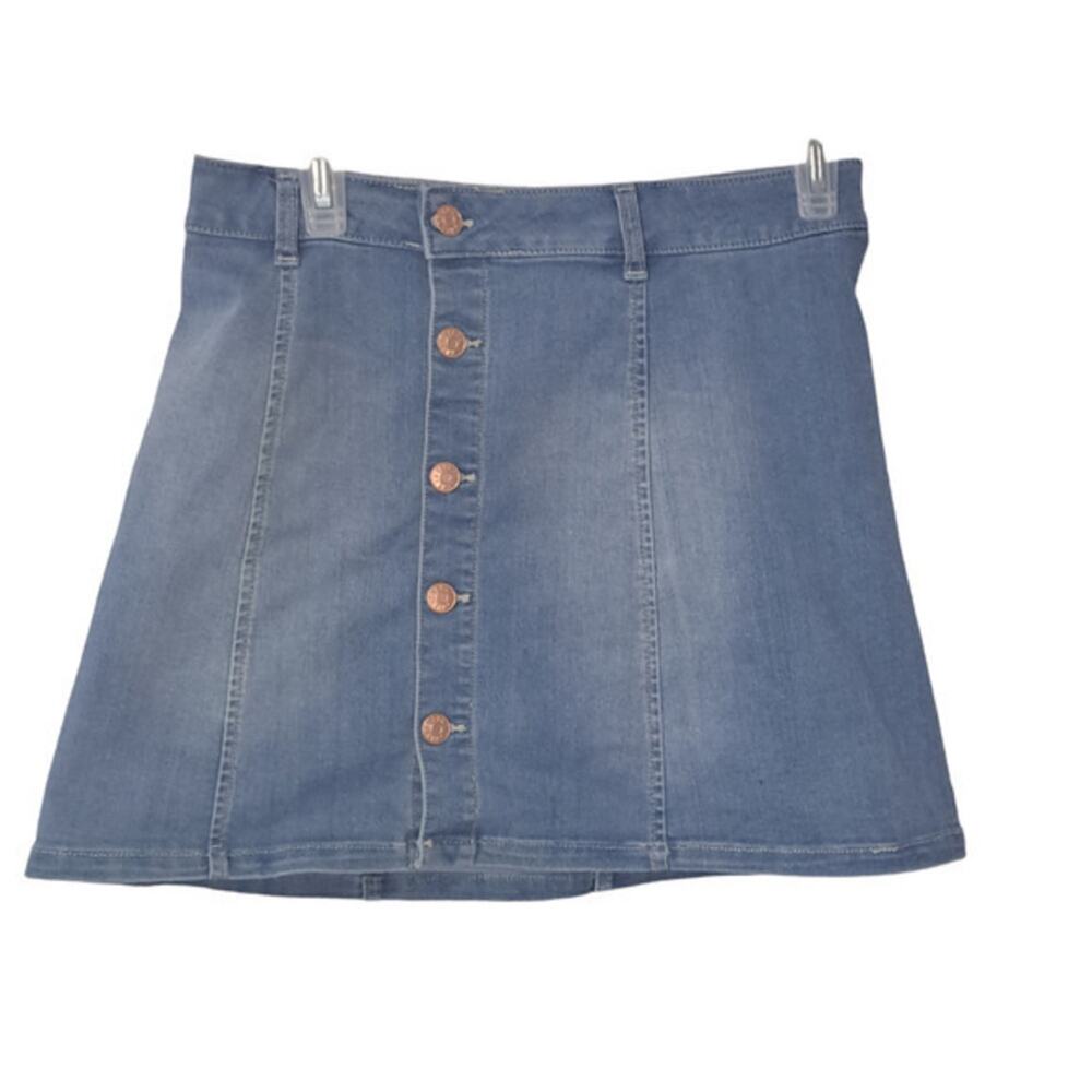 Celebrity Pink Women's  Button‎ Through A-Line Denim Skirt Blue Size 5/27